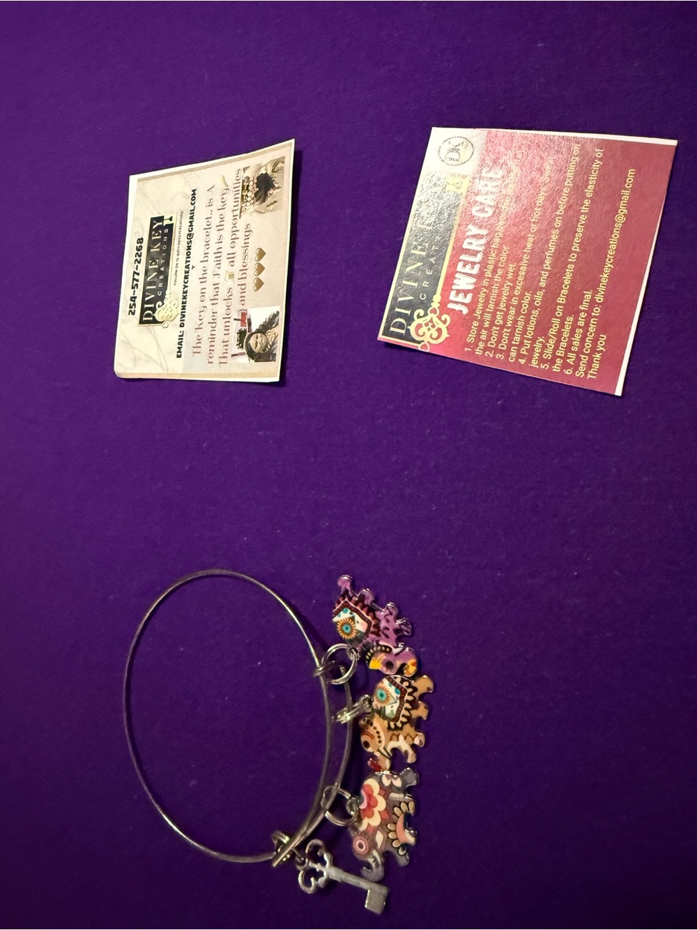 Women's Multicolor Elephant Charm Bangle Bracelet - Unbranded